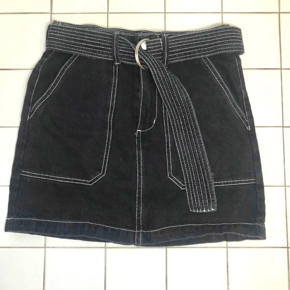 Denim Stitch Mini Skirt